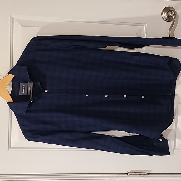 Bonobos Navy plaid button down - Picture 2 of 4